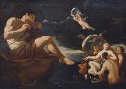 Galatea mit ihren Begleiterinnen vor Polyphem